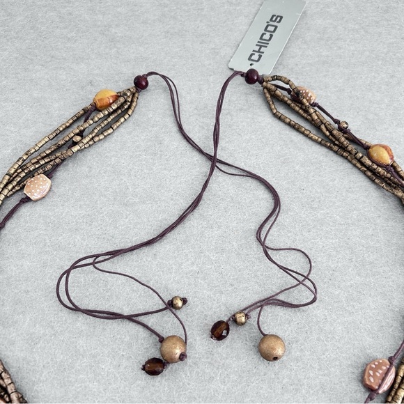 CHICO'S Bead Tie Belt Boho Size S/M - Picture 5 of 9